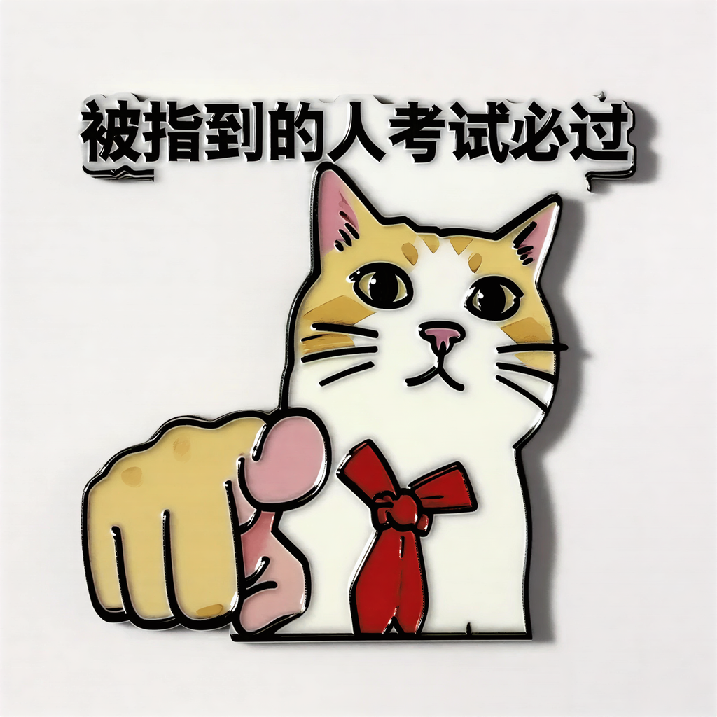Pass Exam Cat Fridge Magnet