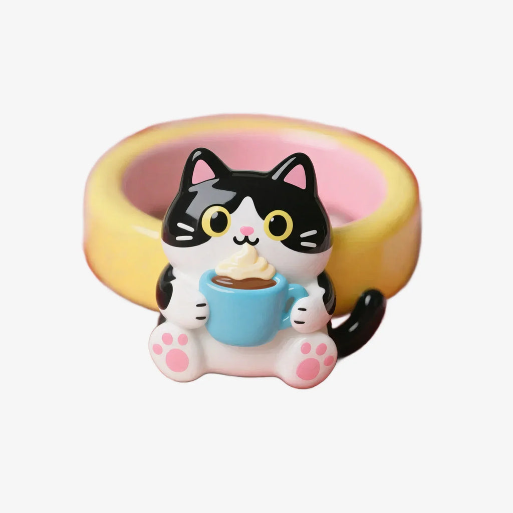 Cute Cat Coffee Fun Ring