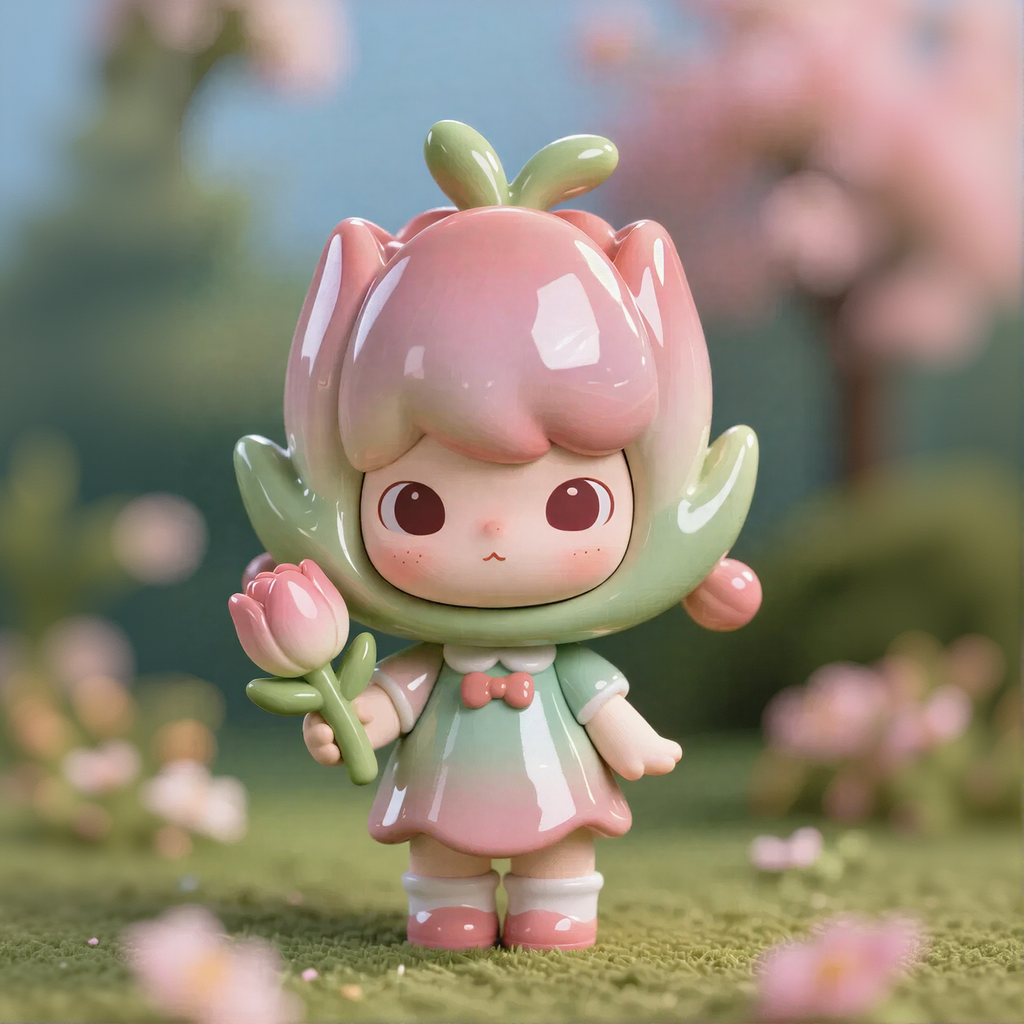 Pink Flower Shape Figurine