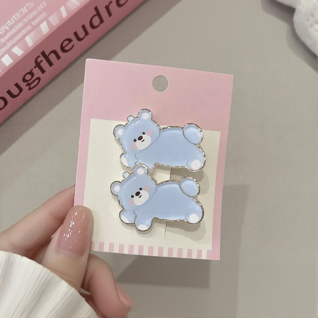 Cute Blue Bear Hair Clip