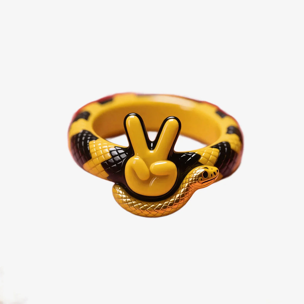 Snake Peace Sign Ring