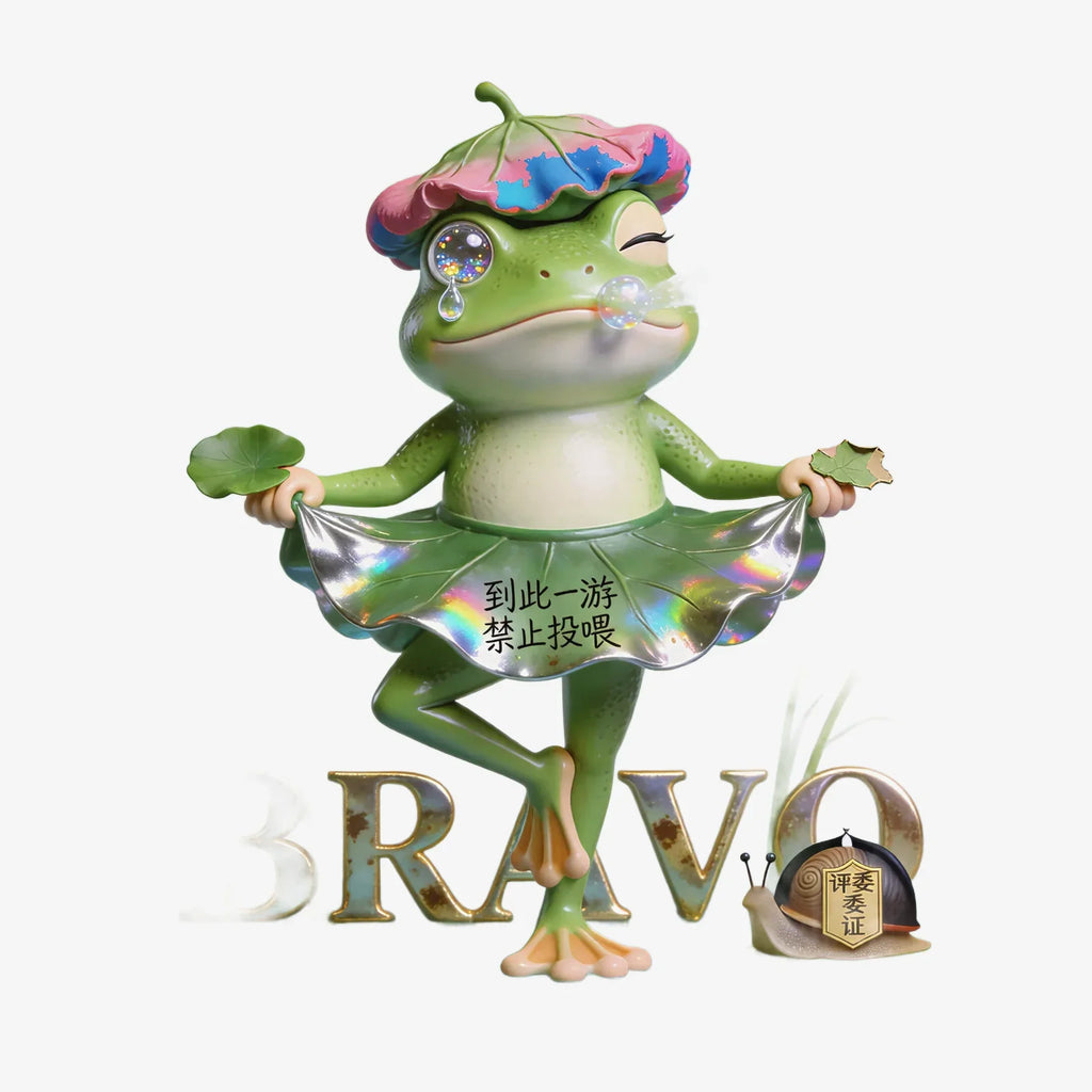 Lotus Leaf Skirt Frog Figure