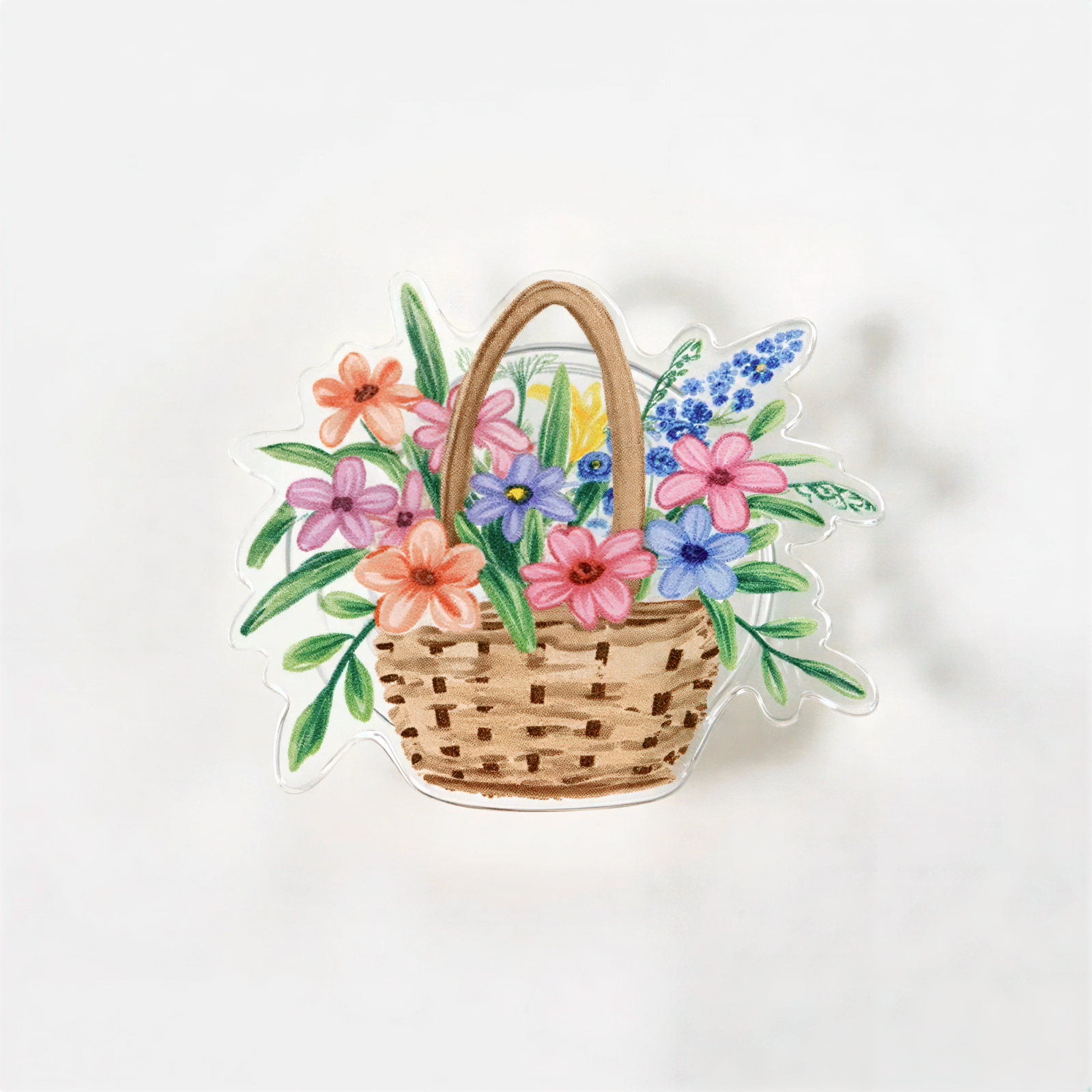 Colorful Flower Basket Phone Grip Stand