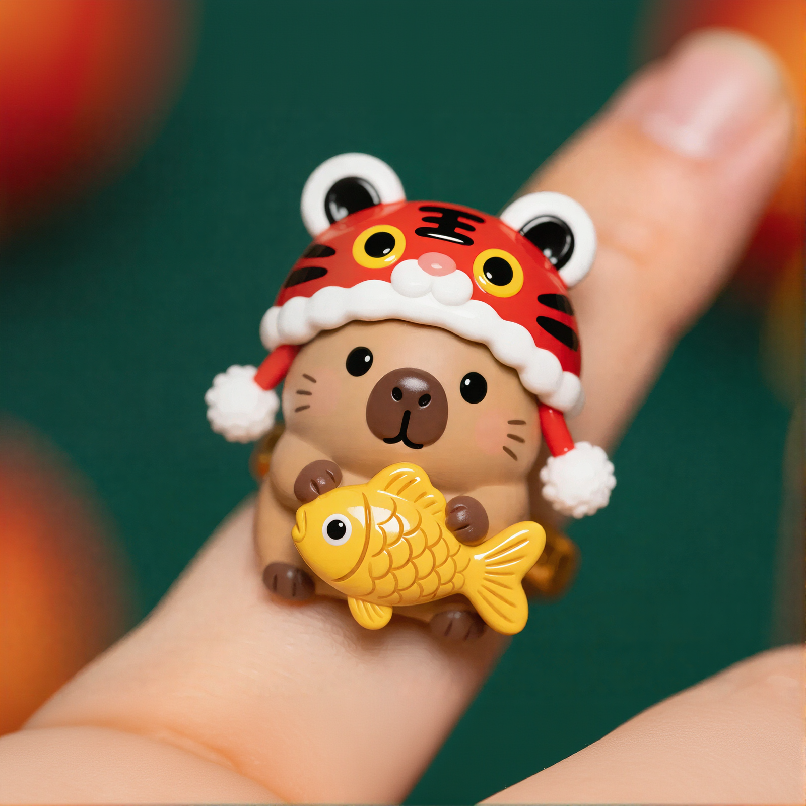 Tiger Hat Cute Creature Ring