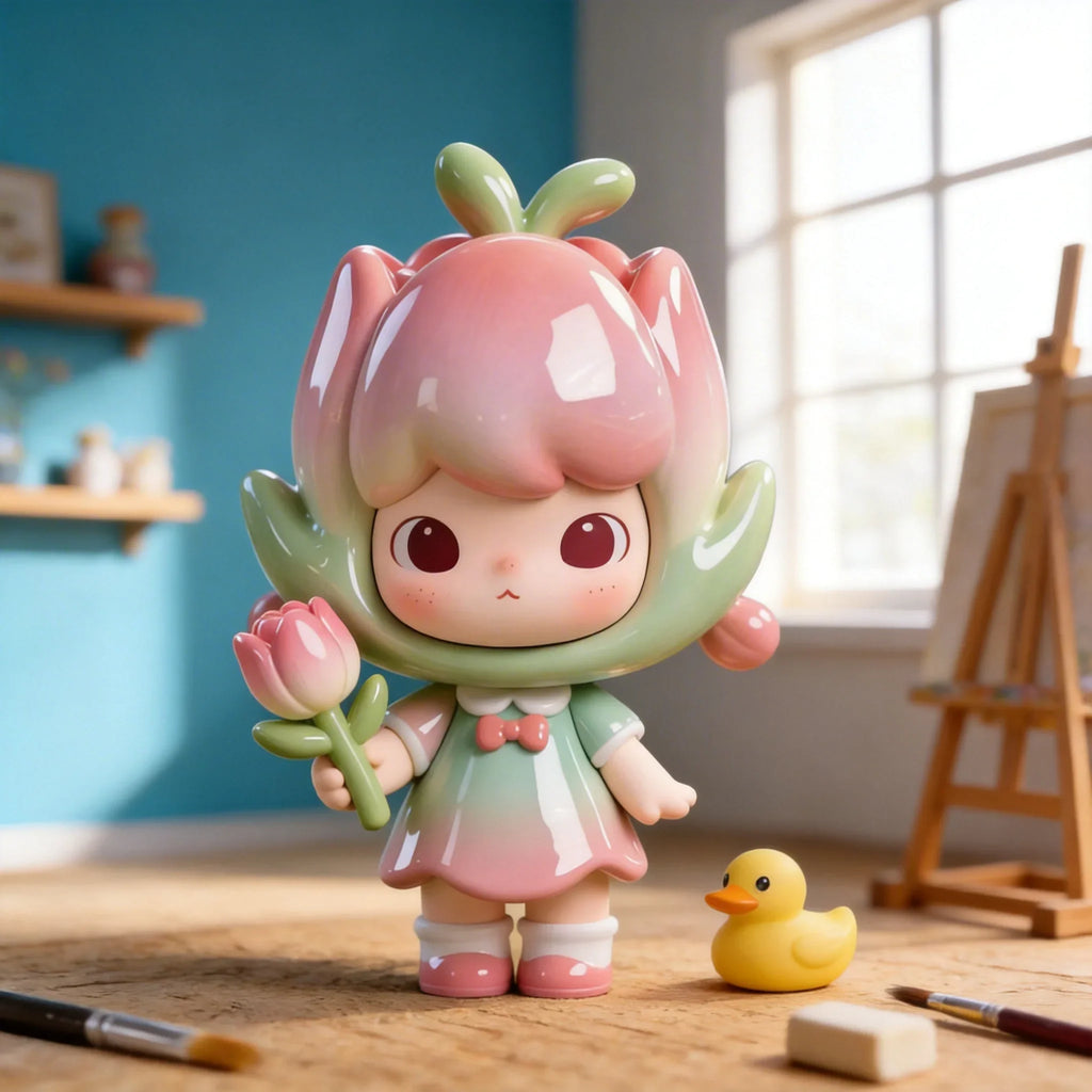 Pink Flower Shape Figurine