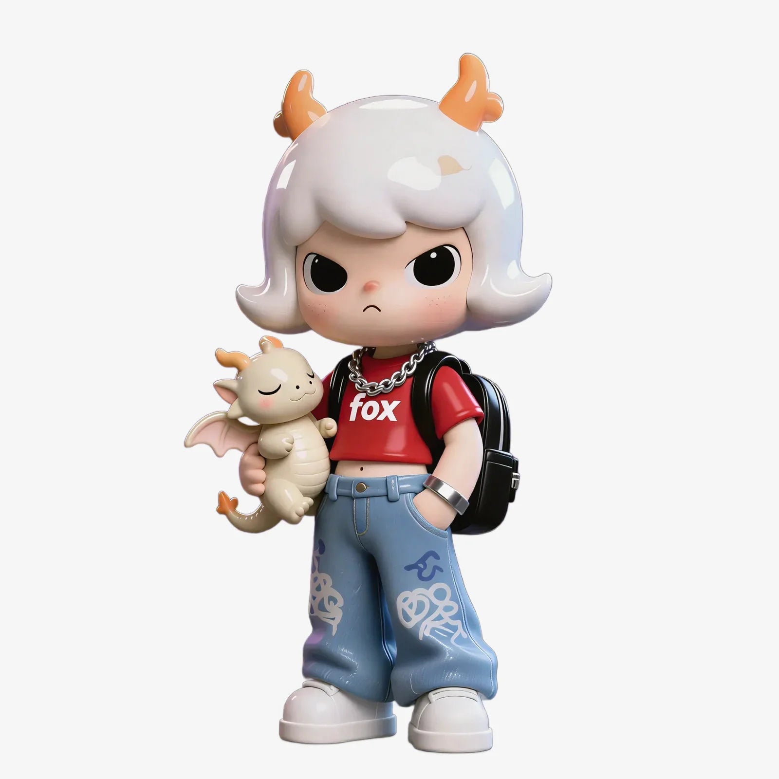 Trendy Cool Dragon Horn Girl Figure