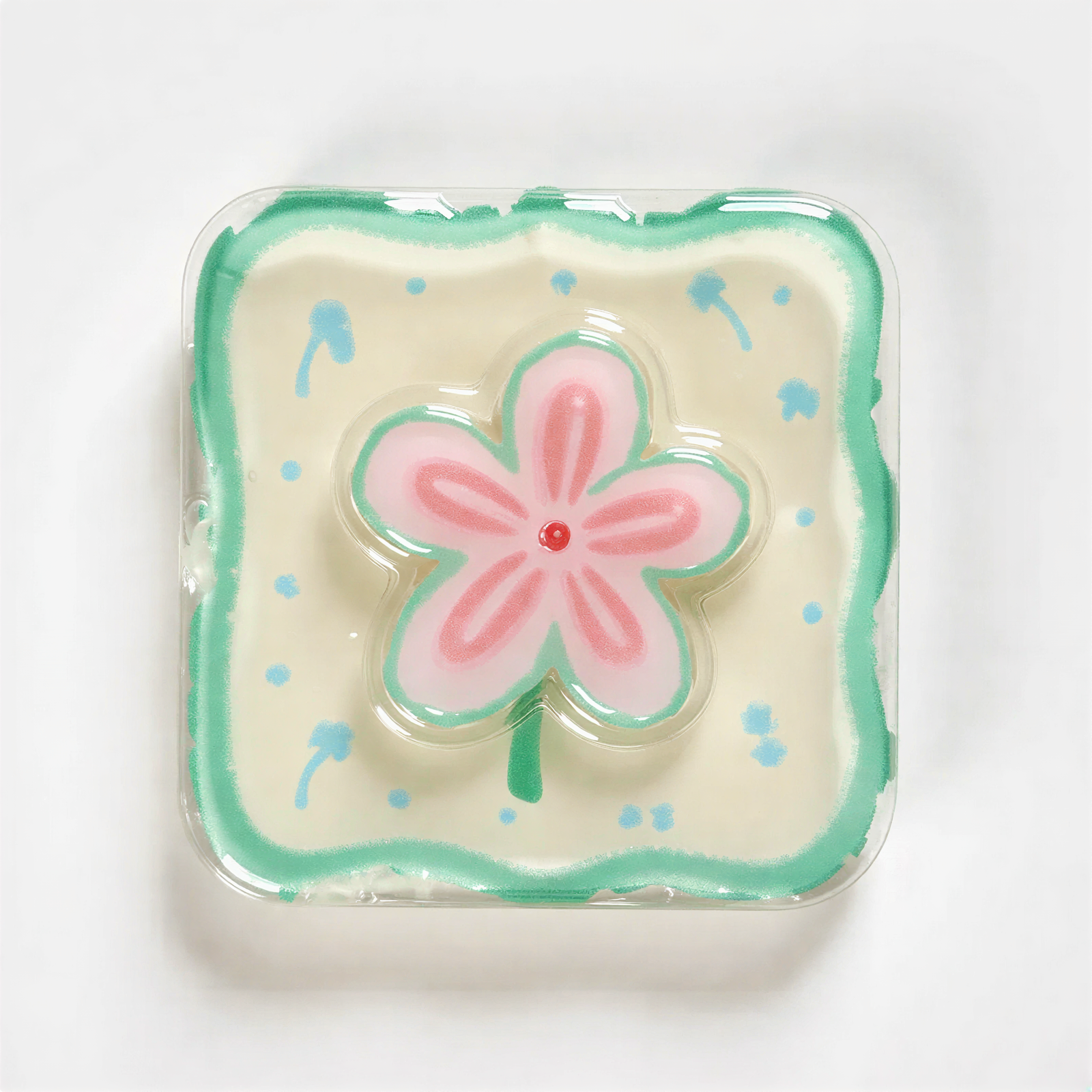 Pink Flower Decor Phone Grip Stand