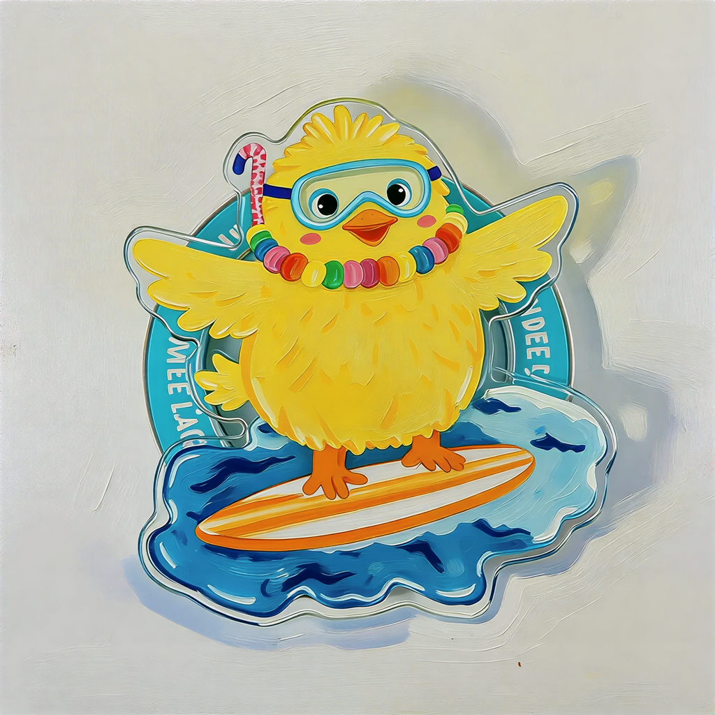 Surfing Little Yellow Chicken Phone Grip Stand