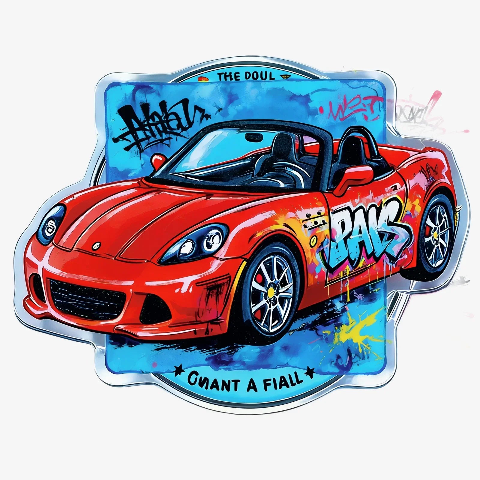 Graffiti Sports Car Phone Grip Stand