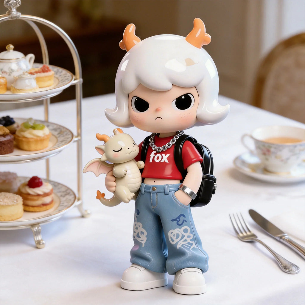 Trendy Cool Dragon Horn Girl Figure