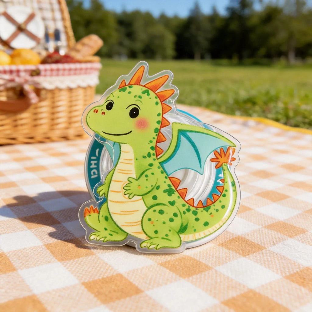 Cute Little Green Dragon Phone Grip Stand