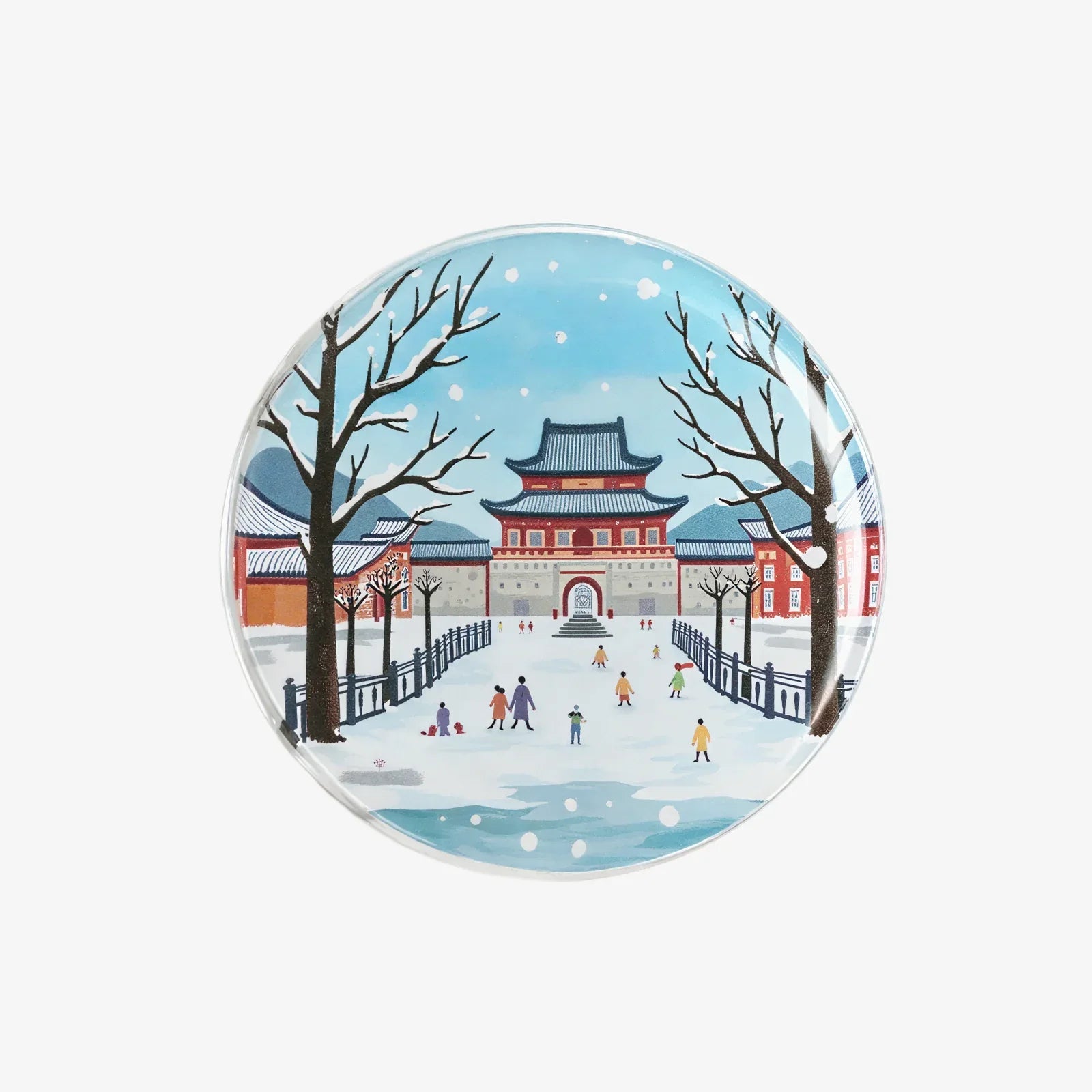 Winter Ancient Architecture Scenery Phone Grip Stand