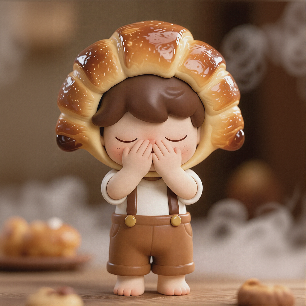 Croissant Cute Kid Figurine
